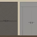 Modern Double Doors With Herringbone Texture And Neutral Finish Design 3d model
