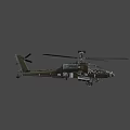 Military Attack Helicopter With Weapons Rotor And Cockpit On Dark Background
