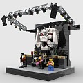 LEGO toy blocks rock stage rock band live 3d model