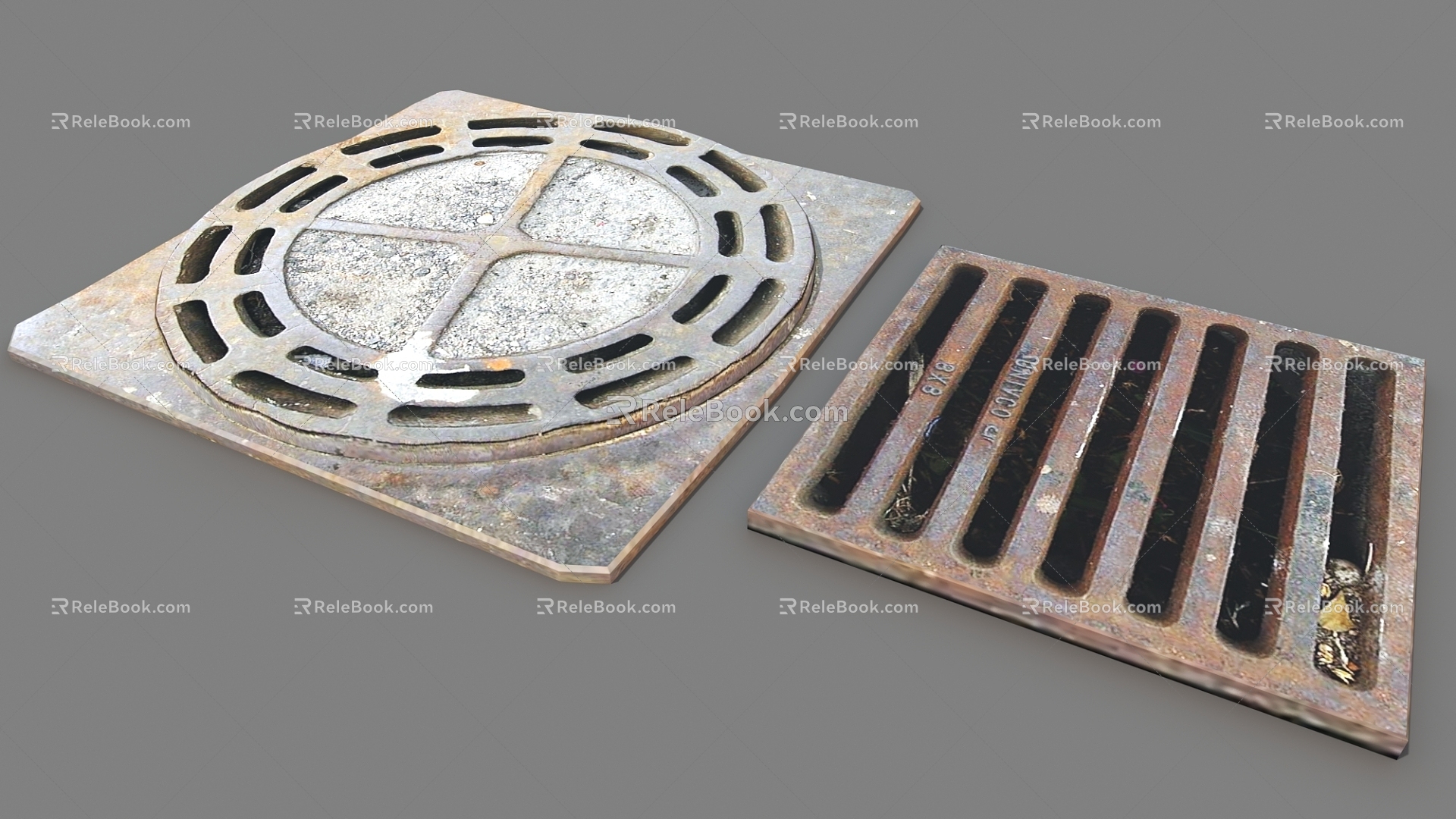 Highway manhole cover sewer manhole cover retro pavement equipment 3d model