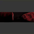 Red Modern Trophy With Shiny Glass Surface And Unique Curved Shape