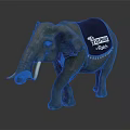 Gray Elephant With Black Blanket Featuring BEST WESTERN REWARDS Logo And Gold Tassels