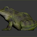 Realistic Green And Purple Frog Sculpture With Lifelike Detailed Design