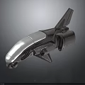 Futuristic Aerospace Spacecraft Design With Streamlined Metallic Structure And Tail Wings