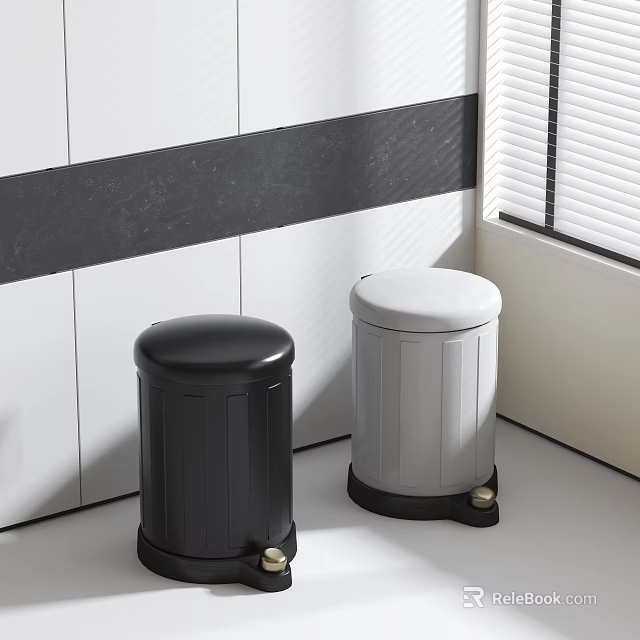 Modern Round Step On Side Tables In Two Tone 3d model 