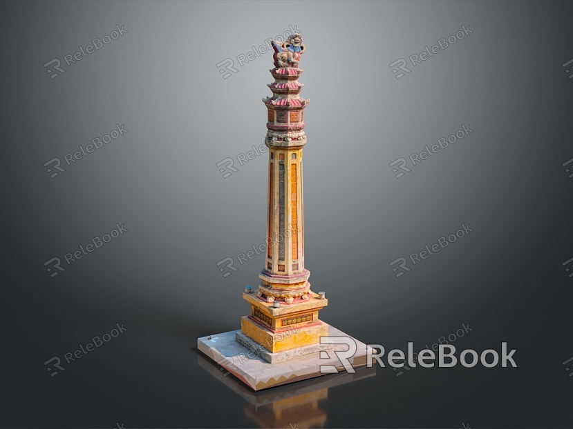 Temple Tower Stone Takatong Tower Pyramid Mayan Pyramid Mayan Stone Tower Totem Tribal Totem model