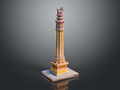 Temple Tower Stone Takatong Tower Pyramid Mayan Pyramid Mayan Stone Tower Totem Tribal Totem 3d model