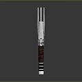 Lightsaber Weapon With Textured Wooden Handle And Shiny Metal Components Design