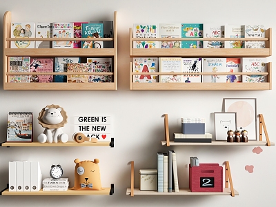 Modern Bookshelf Wall Hanging Bookshelf Children's Books Book Ornaments model