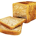 Fresh Sliced Bread Loaf With Two Cut Pieces On White Background