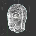 Black Full Face Hat With Eye And Mouth Openings For Protection