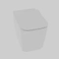 Modern White Toilet with Sleek Design and Closed Lid for Bathroom Interior
