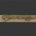 Modern Terrain Model Featuring Stone Path Dirt Slope And Green Vegetation 3d model