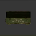 Vintage Green Wooden Crate With Open Lid And Stenciled Text Interior