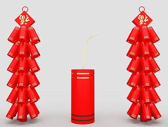 Firecrackers Artillery Festival Elements 3d model