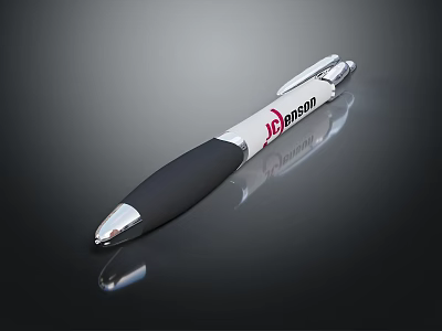 Modern Black And White Pen With JD Com Logo For Daily Writing Use 3d model