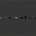 Multiple Human Characters In Different Standing Poses On Reflective Floor