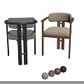 Modern Solid Wood Frame Fabric Upholstered Arm Dining Chair With Multiple Custom Color Options