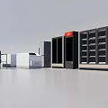 Modern Kitchen Appliances Collection Including Refrigerator Stove Sink And Cabinet