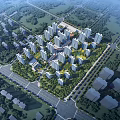 Aerial Planning of Modern Residential Community With High Rise Buildings Green Spaces and Roads