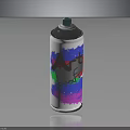 Vibrant Spray Paint Can With Colorful Graffiti Design And Blue Nozzle For Decorative Use