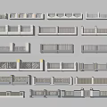 Various Fence Designs With Different Styles Materials And Patterns For Outdoor Use 3d model