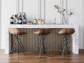 Modern Bar Chair Combination Bar Counter 3d model