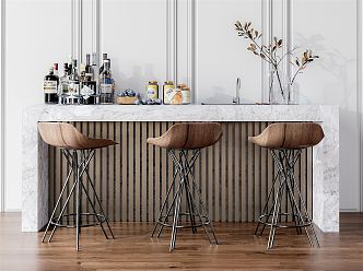 Modern Bar Chair Combination Bar Counter 3d model