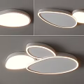 Modern LED Ceiling Light Design With Multiple White Sleek Shapes And Soft Glow