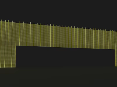 Modern Yellow Grid Structure Design Featuring Vertical Lines On Black Background 3d model