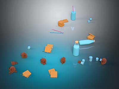 Modern Milk Cookies 3d model