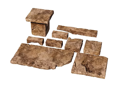 Natural Stone Garden Stepping Stones With Various Irregular Shapes For Outdoor Use 3d model