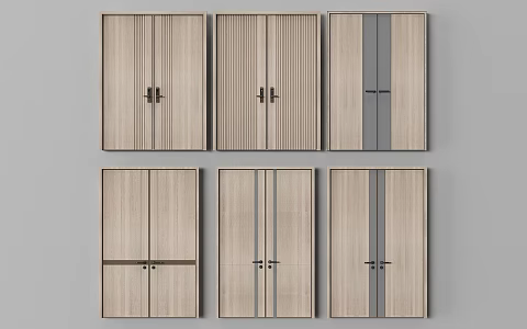 Double door conference room door 3d model