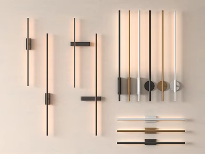 Modern Wall Lamps With Slim Metal Body And Various Color Options 3d model