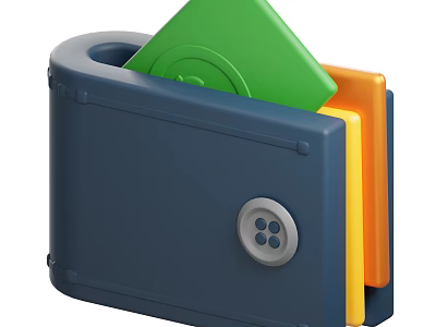 Outdoor Public Waste Sorting Trash Bin With Blue Body Green Yellow Compartments And Button 3d model