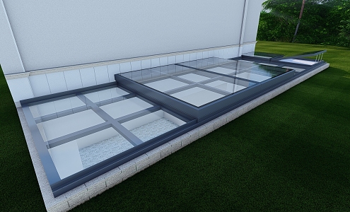 Villa daylighting well split translation skylight 3d model