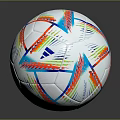 Street Soccer Ball with Colorful Geometric Patterns White Red Blue Green Reflective Surface Design