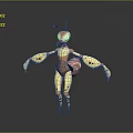 Anthropomorphic Insect Character Design With Antennae Spotted Body And Pink Wings