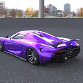 Purple Sports Car With Sleek Aerodynamic Body And Shiny Modern Design