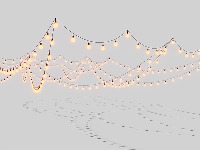 Outdoor Hanging Decorative String Lights with Warm Glow for Festive Decoration 3d model