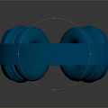 Blue Metallic Over Ear Headphones With Glossy Design And Reflective Surface