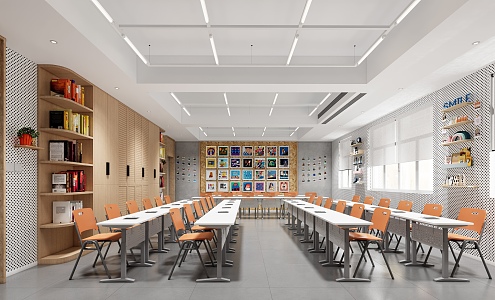 Modern Classroom School Classroom 3d model