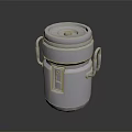 Sturdy Metallic Household Container With Secure Lid And Side Handles For Daily Storage Use