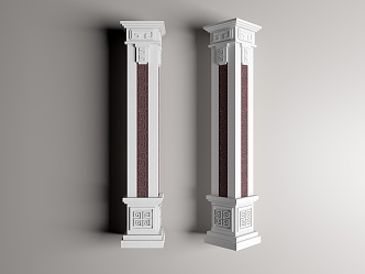 Chinese Roman Column Gypsum Column Carved Column Gypsum Component Building Component Stigma Head Carved Column 3d model