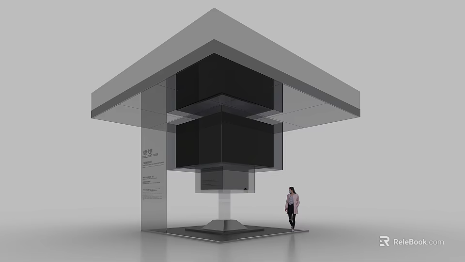 Modern Interior Design With Multi layer Island Cabinet And Storage 3d model