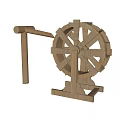 Traditional Wooden Agricultural Water Wheel Irrigation Equipment with Rustic Structure