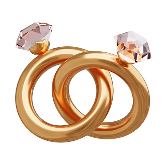 Modern Ring Diamond Ring Gold Ring 3d model