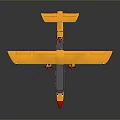 Yellow FIRE BIRD Seaplane Model With Twin Propellers And Streamlined Design