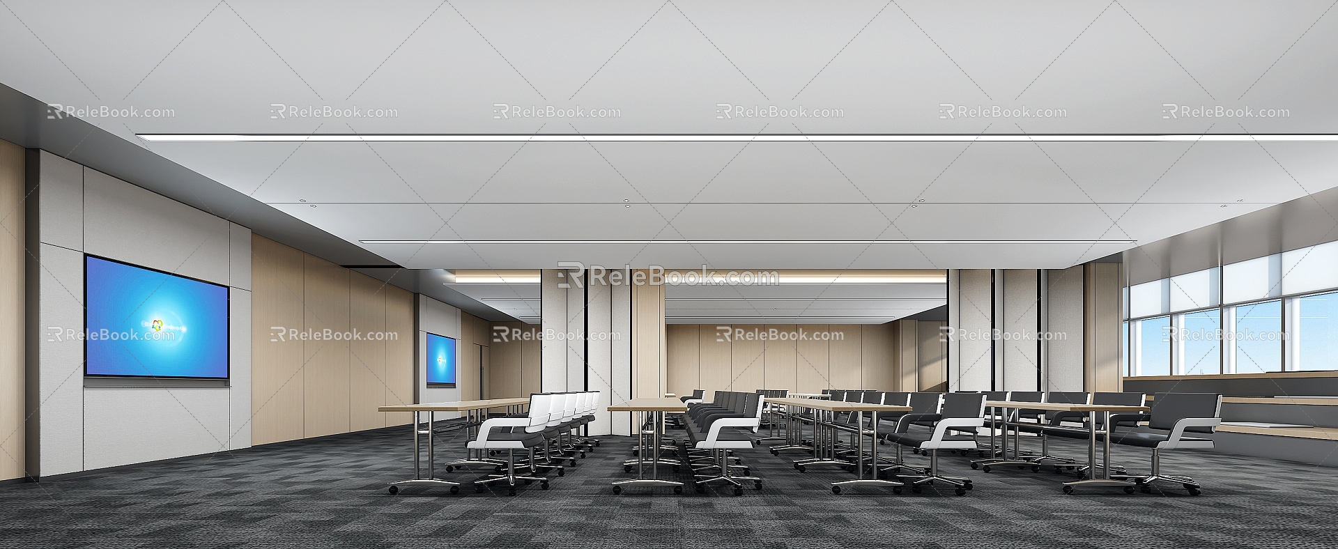 Modern office conference room report hall 3d model