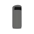 Modern Grey Cylindrical Trash Cans With Open And Closed Top Designs